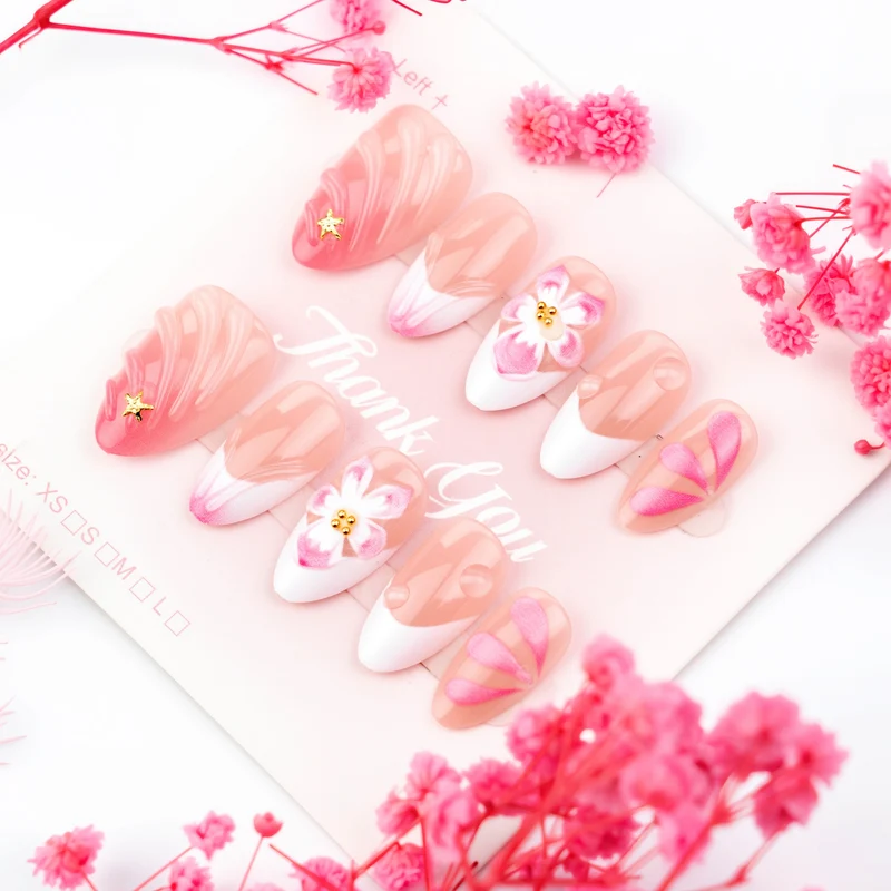 Floral Eleganz Press-On Nagelkunst Set Brehn
