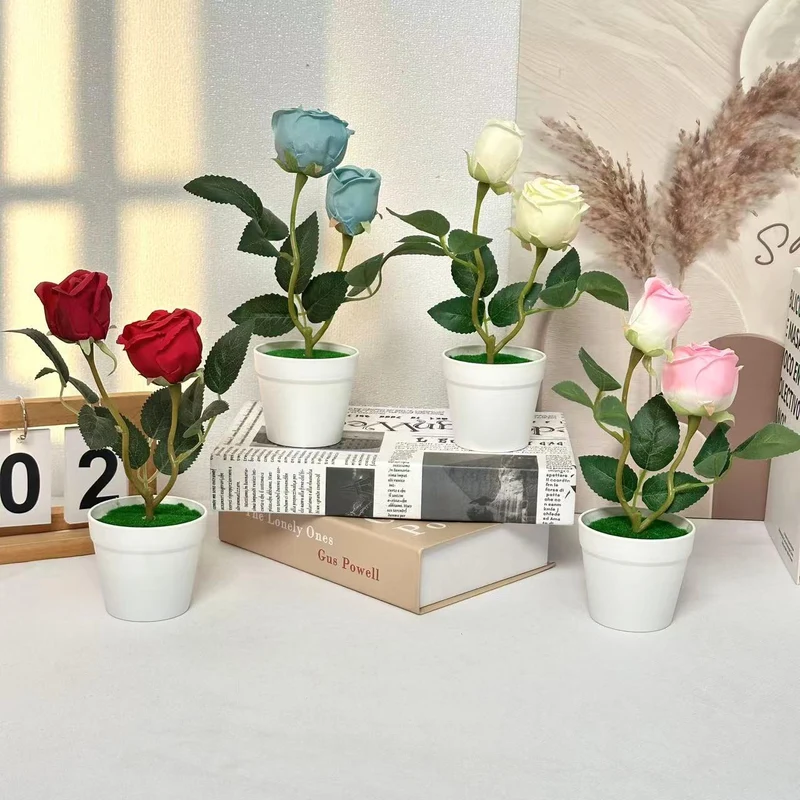 Realistische blühende Rosenarrangement