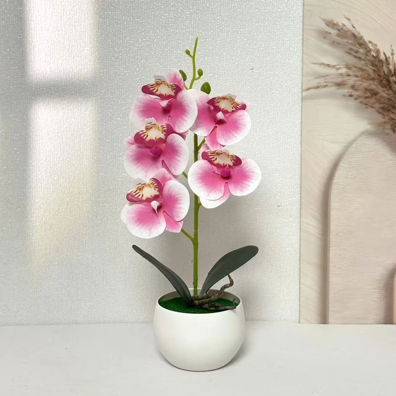 Realistische künstliche Orchideenpflanzenarrangement für die Innendekoration