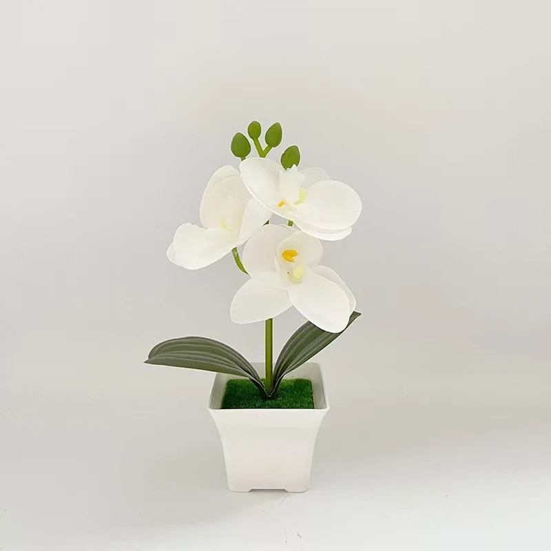 Realistische Künstliche Orchidee in dekorativem Pflanzenpot für Dekoration