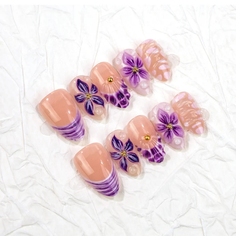 Floral Design Press-On Nagel Kunst Set Brehn