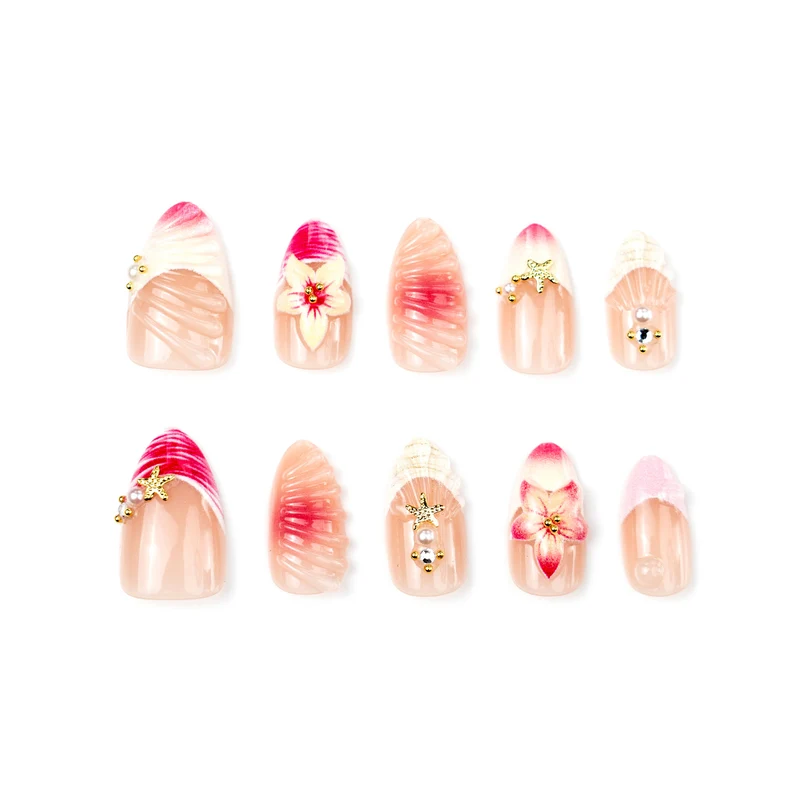 Floral dekorative Press-On Nagelkunst Set Brehn