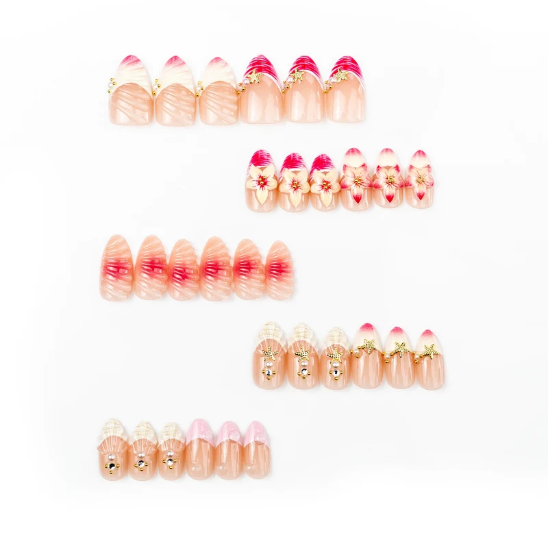 Floral dekorative Press-On Nagelkunst Set Brehn