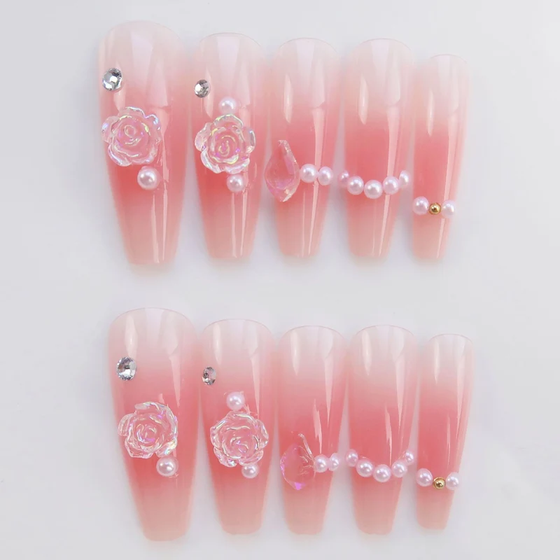 Premium Dekorative Strass Press-On Nagelkunst Brehn