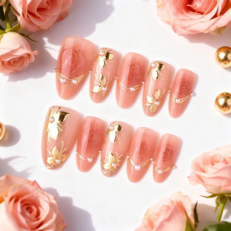 Florales Artisan Press-On Nagelset Brehn