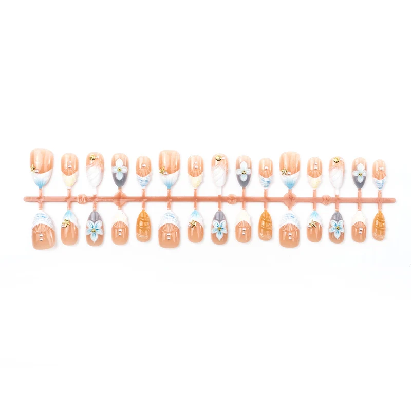 Floral Articulate Press-On Nail Set Brehn