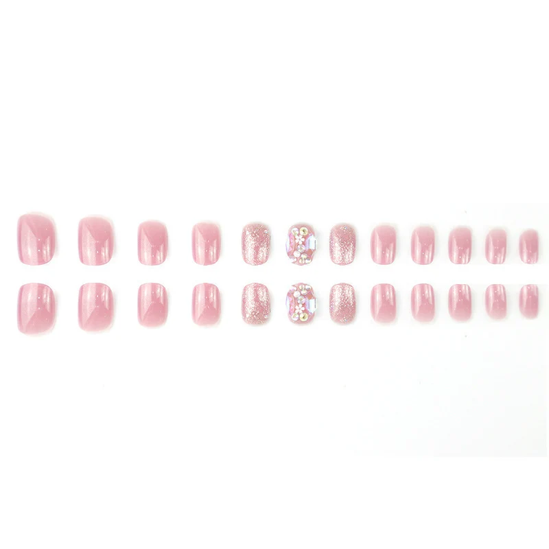 Premium Funkelnde Press-On Nagelset mit dekorativen Strasssteinen Brehn