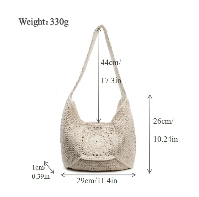 Makramee-Schultertasche mit künstlerischem Design Skanto