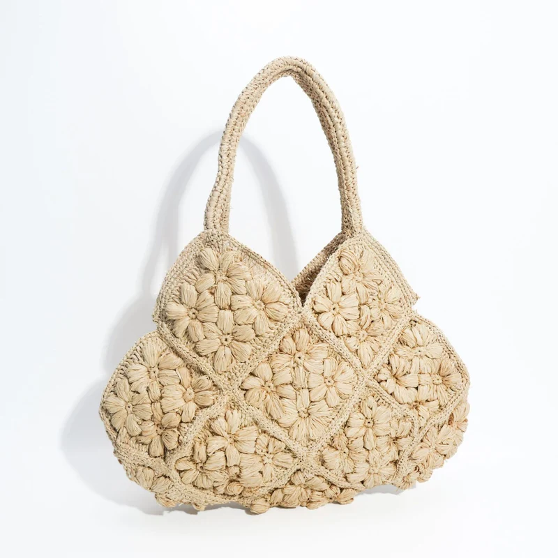 Makramee-Tasche mit Blumenmuster Skanto