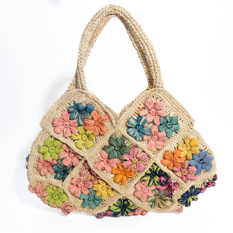 Makramee-Tasche mit Blumenmuster Skanto