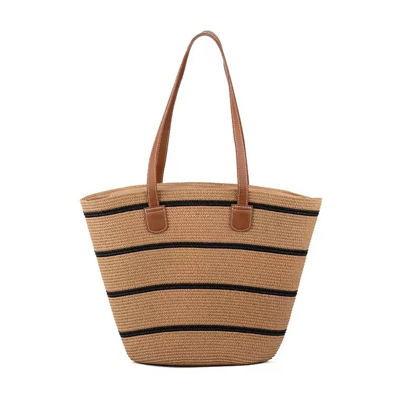 Strukturierte Bast-Strandtasche Skanto