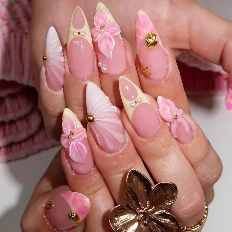 Dekoratives Blumendruck-Nagelkunst-Set 1790738756