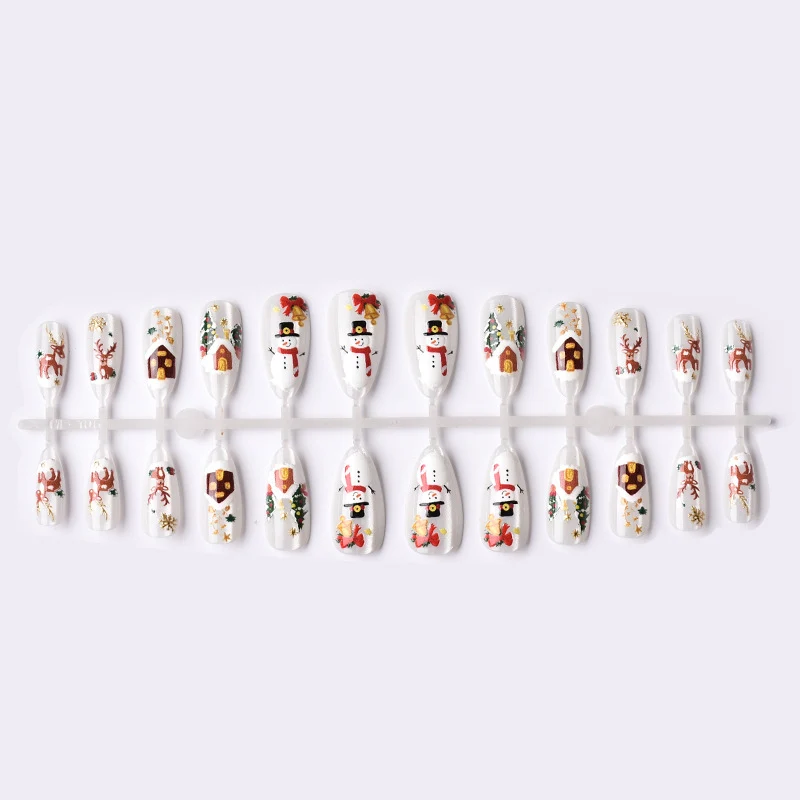 Festliches Winter-Themen Press-On Nagelkunst Brehn