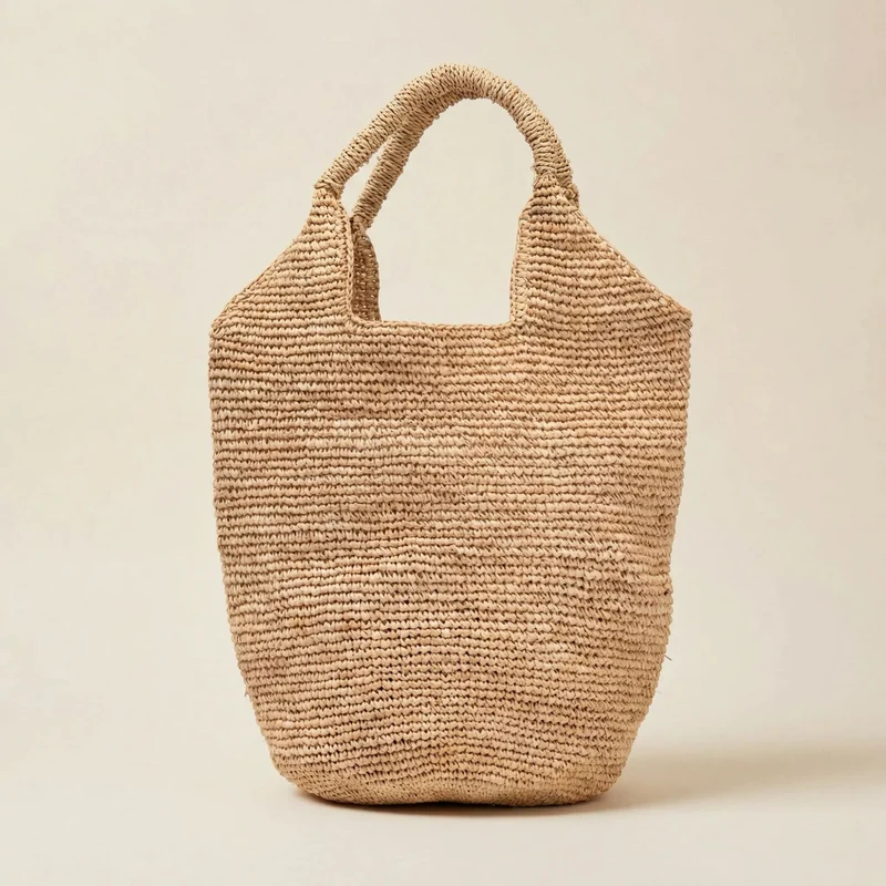 Stroh-Strandtasche mit praktischen Griffen Skanto