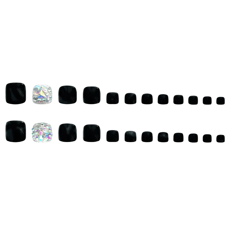 Premium Strass- Verzierte Press-On Fußnagel Set Brehn