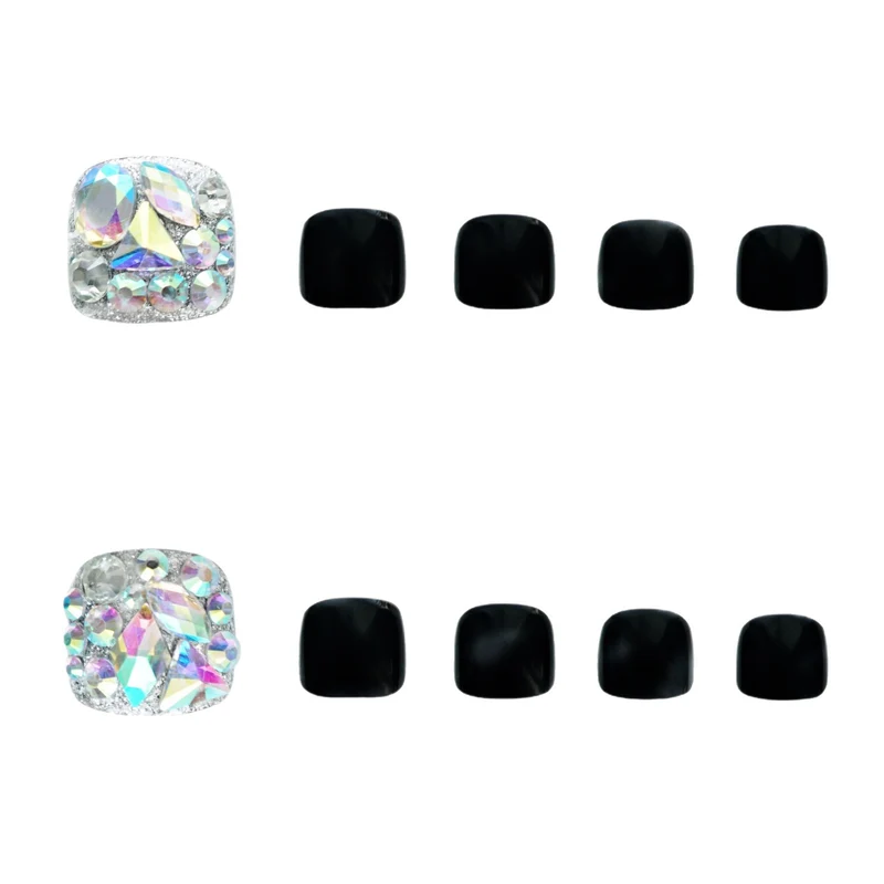 Premium Strass- Verzierte Press-On Fußnagel Set Brehn