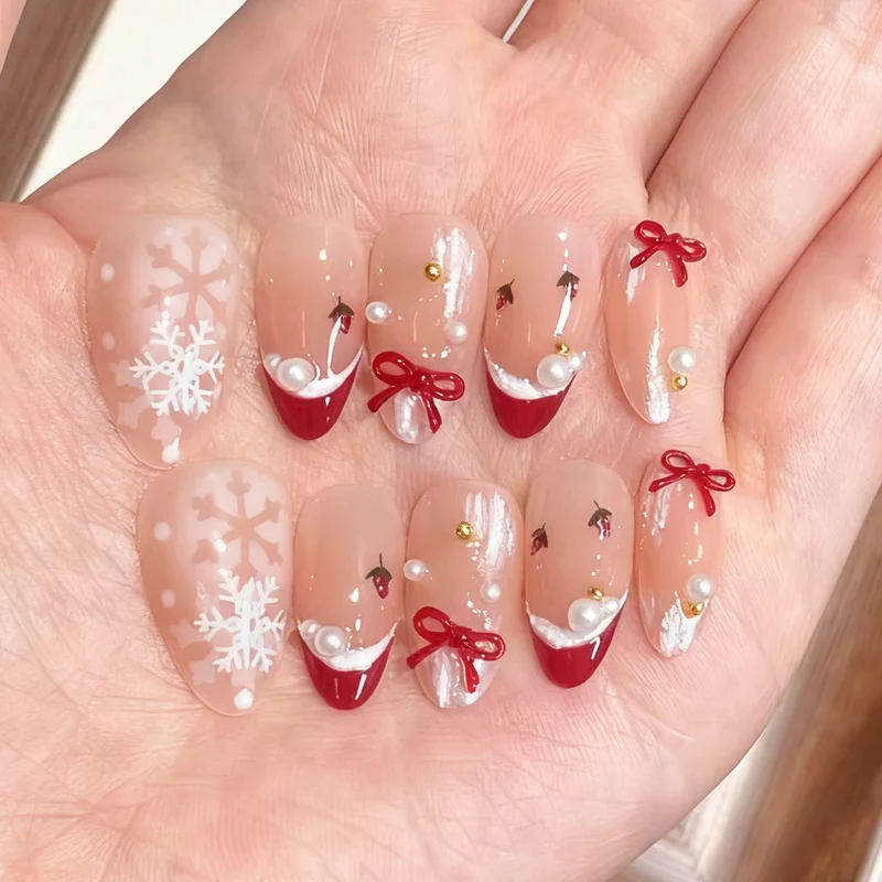 Festlich Thematisierte Feiertags Press-On Nagelkunst Brehn