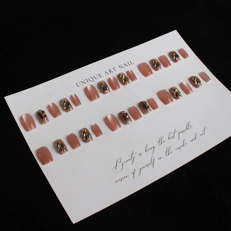 Premium Kristallverzierte Press-On Nagelset Brehn