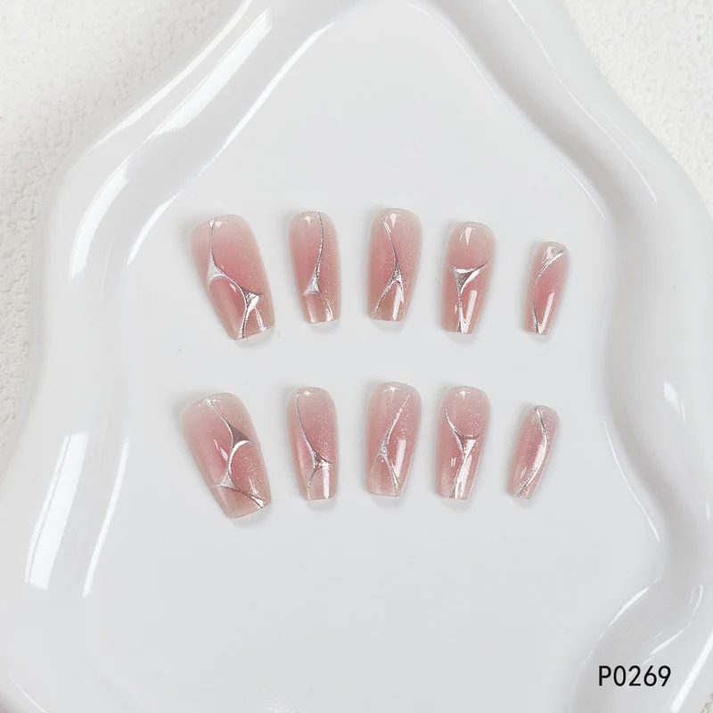Premium Künstlerische Press-On Nagelset Brehn