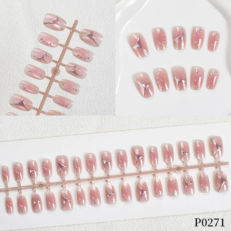 Premium Künstlerische Press-On Nagelset Brehn