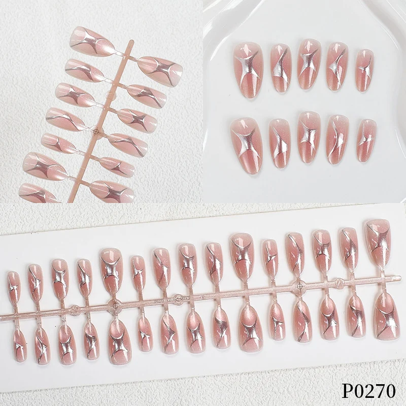 Premium Künstlerische Press-On Nagelset Brehn