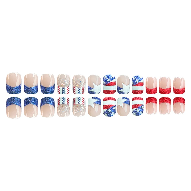 Patriotisches Themen-Press-On-Nagel-Set Brehn