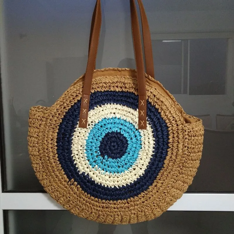 Runde Strohtasche Skanto