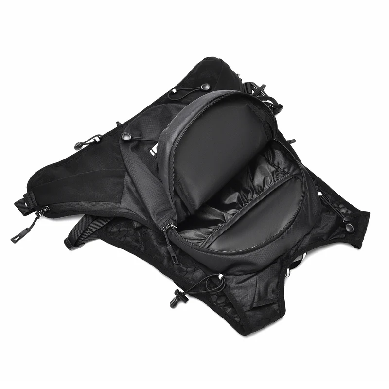 Unisex Nan Ultraleichter Lauf- und Trinkrucksack mit Trinkblasenfach, atmungsaktiver Netzrückenpolsterung und Hüfttaschen Skanto