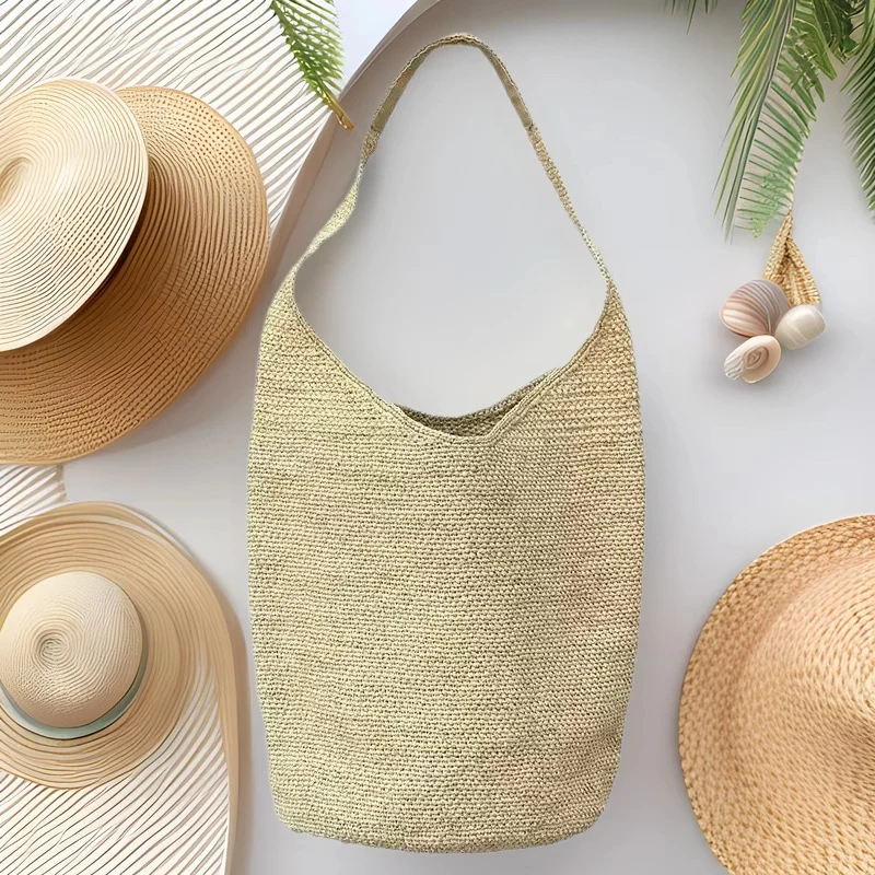 Nachhaltige Raffia-Hobo-Bag Skanto