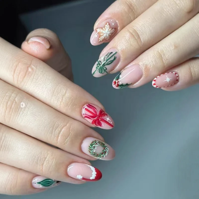 Festliche Feiertags-Themen Press-On Nagelkunst Set Brehn 1790636676