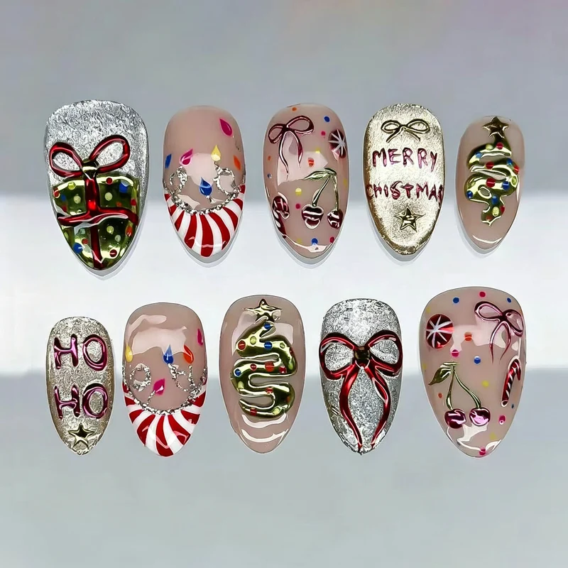 Festliches, urlaubsbezogenes Press-On-Nagelkunst-Set Brehn 1790636495