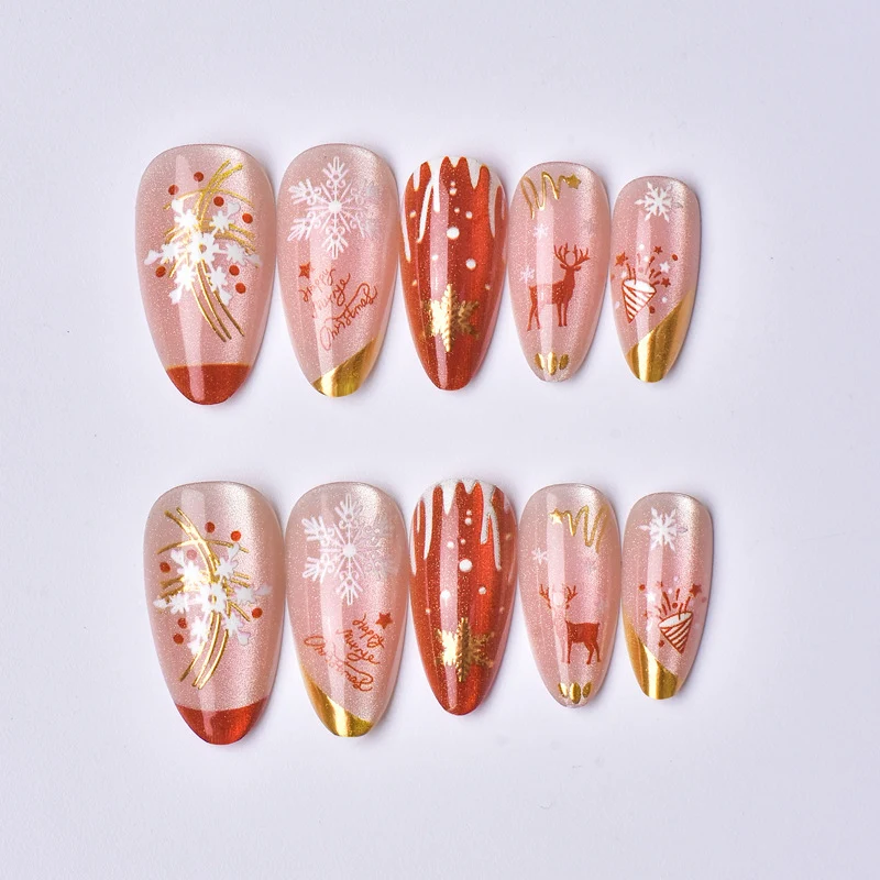 Festliches Urlaubs-Themen Press-On Nagelkunst Set Brehn