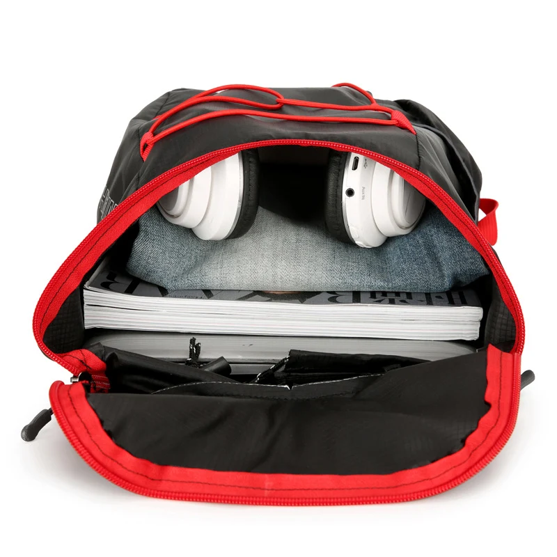 Faltbarer, leichter Damen-Tagesrucksack mit elastischem Front-Bungee und seitlichen Netztaschen Skanto