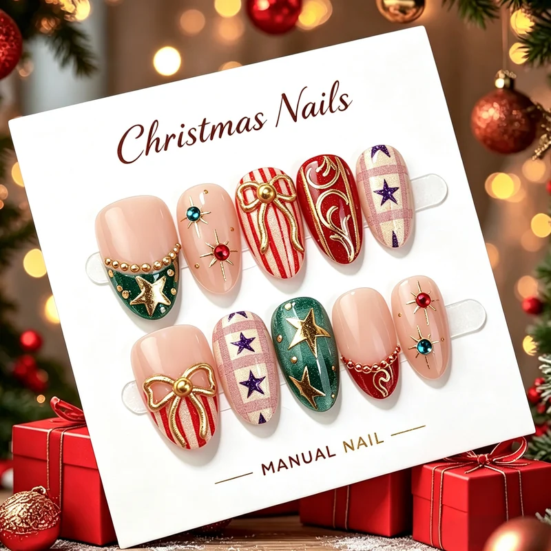 Weihnachtsnagelkunstset