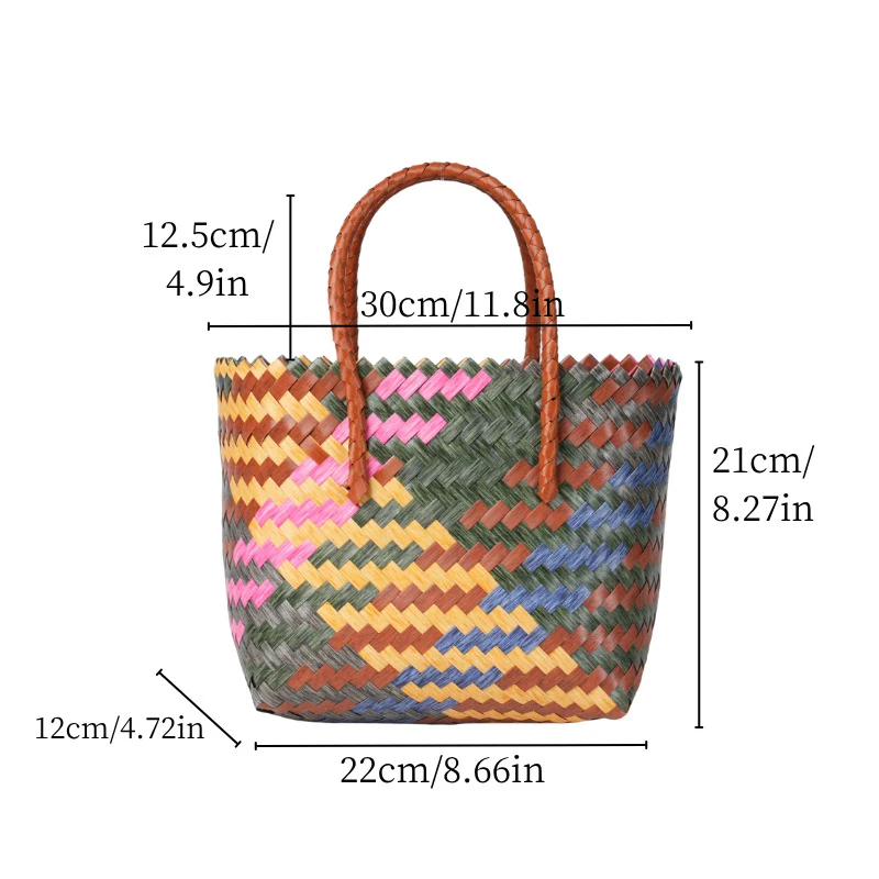 Handkorbtasche mit farbenfrohem Design Skanto