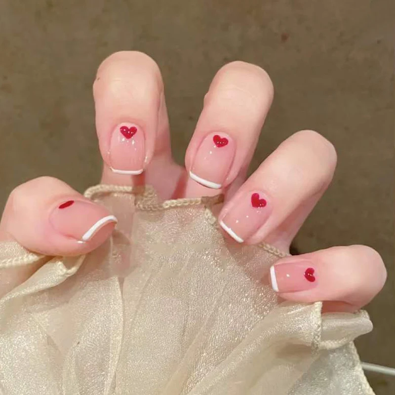 Herz-Prägung Press-On Nagelset Brehn