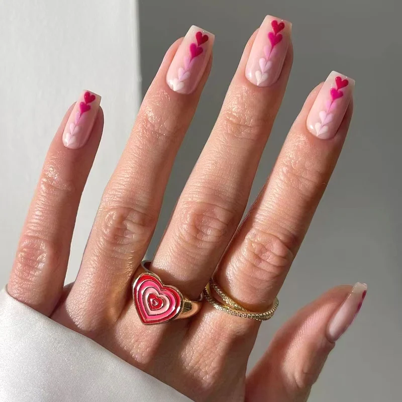 Herz-Design Press-On Nail Set Brehn