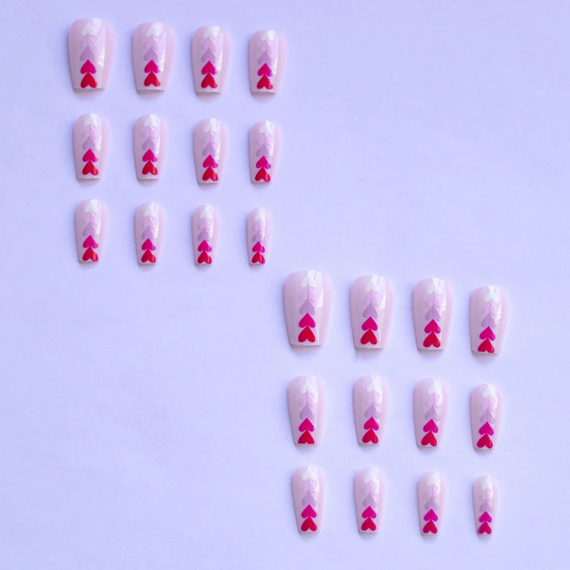 Herz-Design Press-On Nail Set Brehn