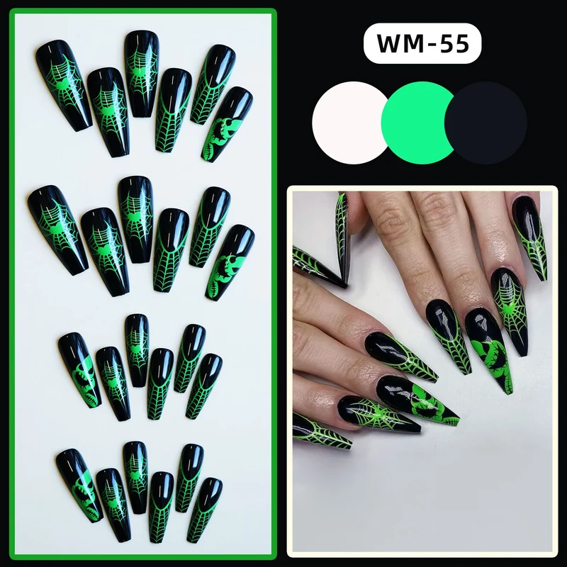 Halloween-Themen Stiletto Press-On Nail Art Brehn