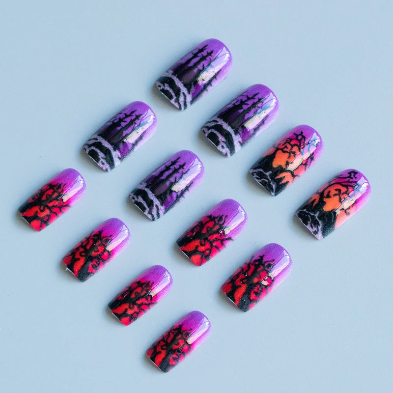 Halloween-Themen Press-On Nagelkunst Brehn