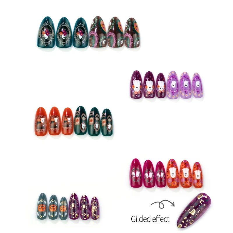 Halloween-Themen Dekorative Press-On Nagelset Brehn
