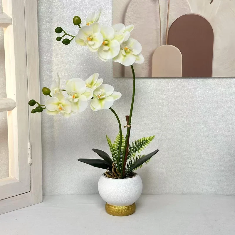 Elegante Kunstorchideen Topfarrangement