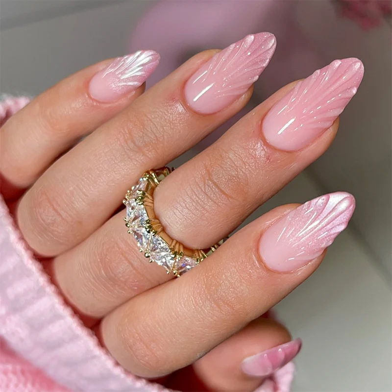 Elegantes Press-On-Nagelkunst-Set mit strukturiertem Finish Brehn