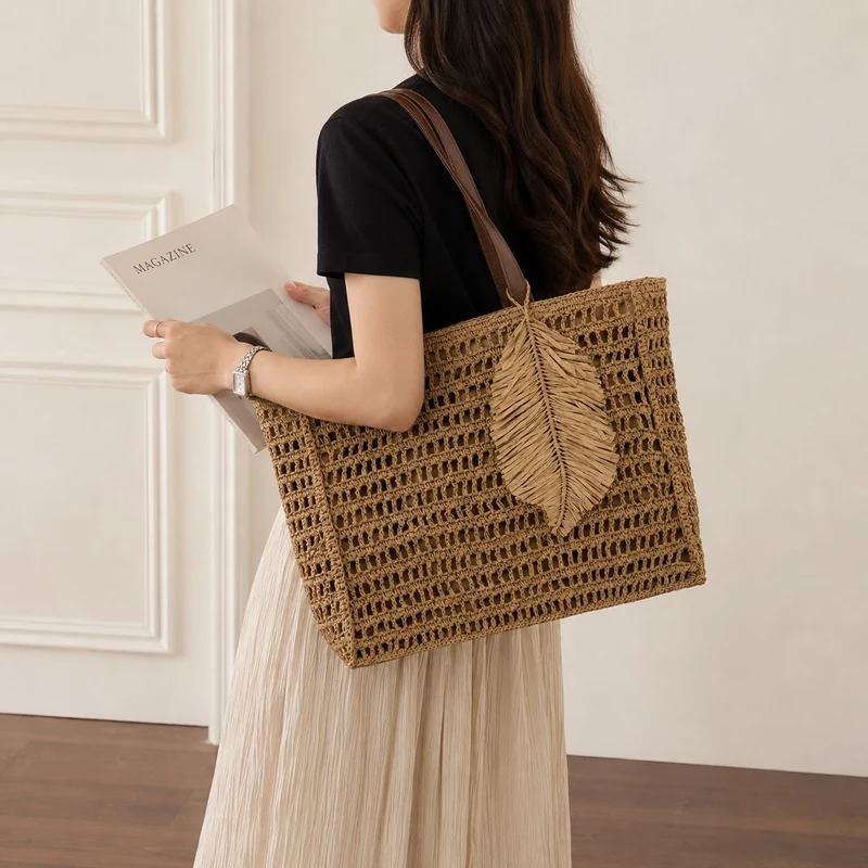 Handgefertigte Strandtasche aus Naturmaterialien Skanto