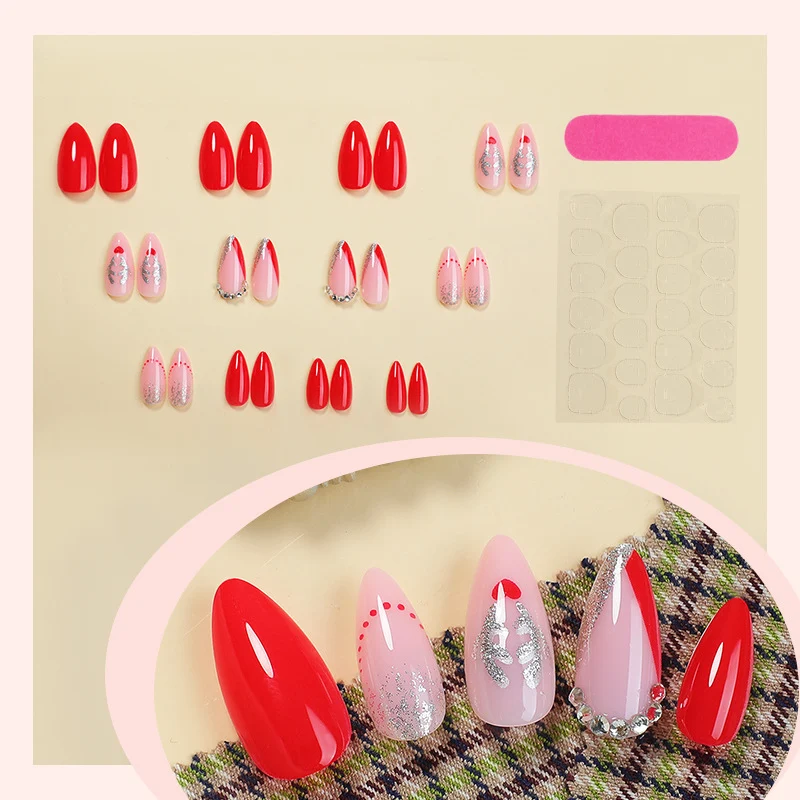 Elegantes Glamouröses Press-On Nagelkunst Set Brehn