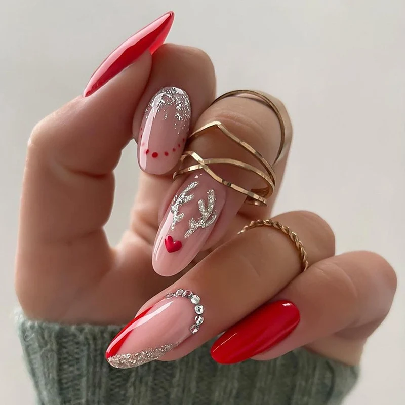 Elegantes Glamouröses Press-On Nagelkunst Set Brehn