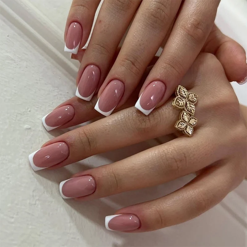 Elegantes French Tip Press-On Nagel Set Brehn