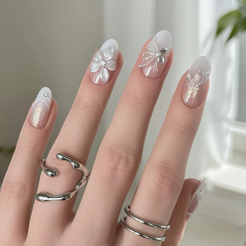 Elegante Blumen Press-On Nagelset Brehn 1790636554
