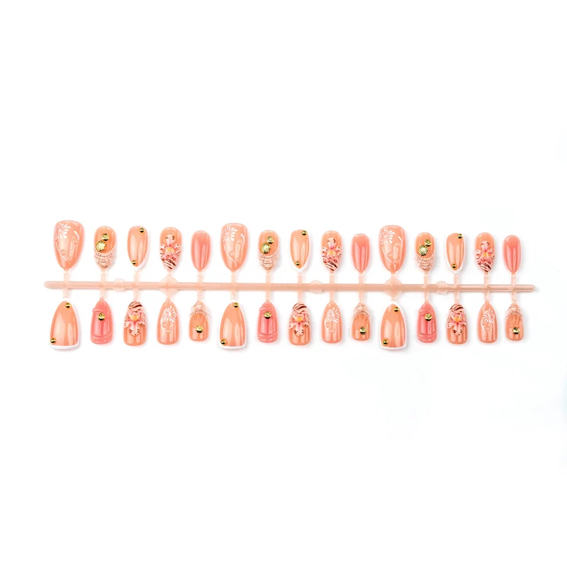 Elegantes florales Press-On-Nagelkunstdesign Brehn