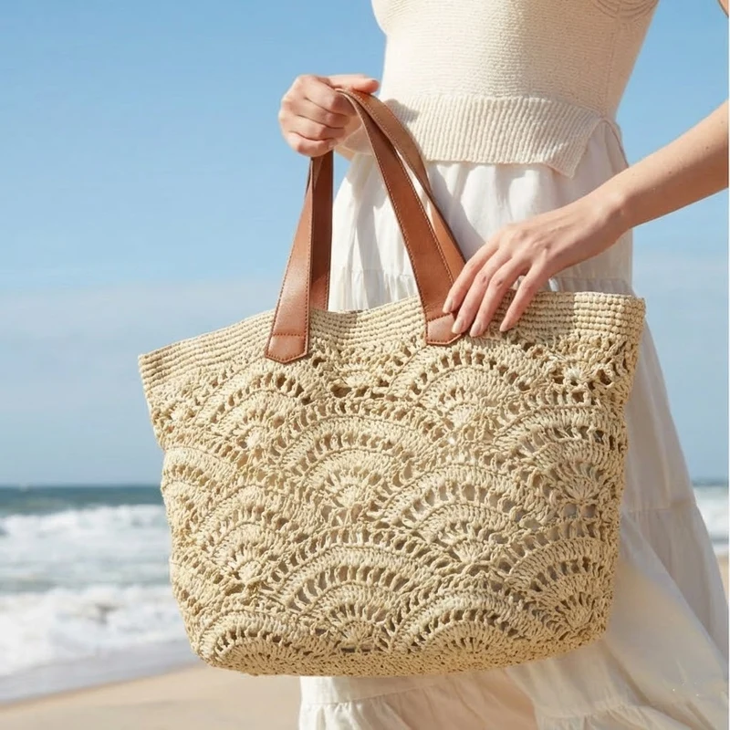 Geräumige Makramee-Strandtasche Skanto